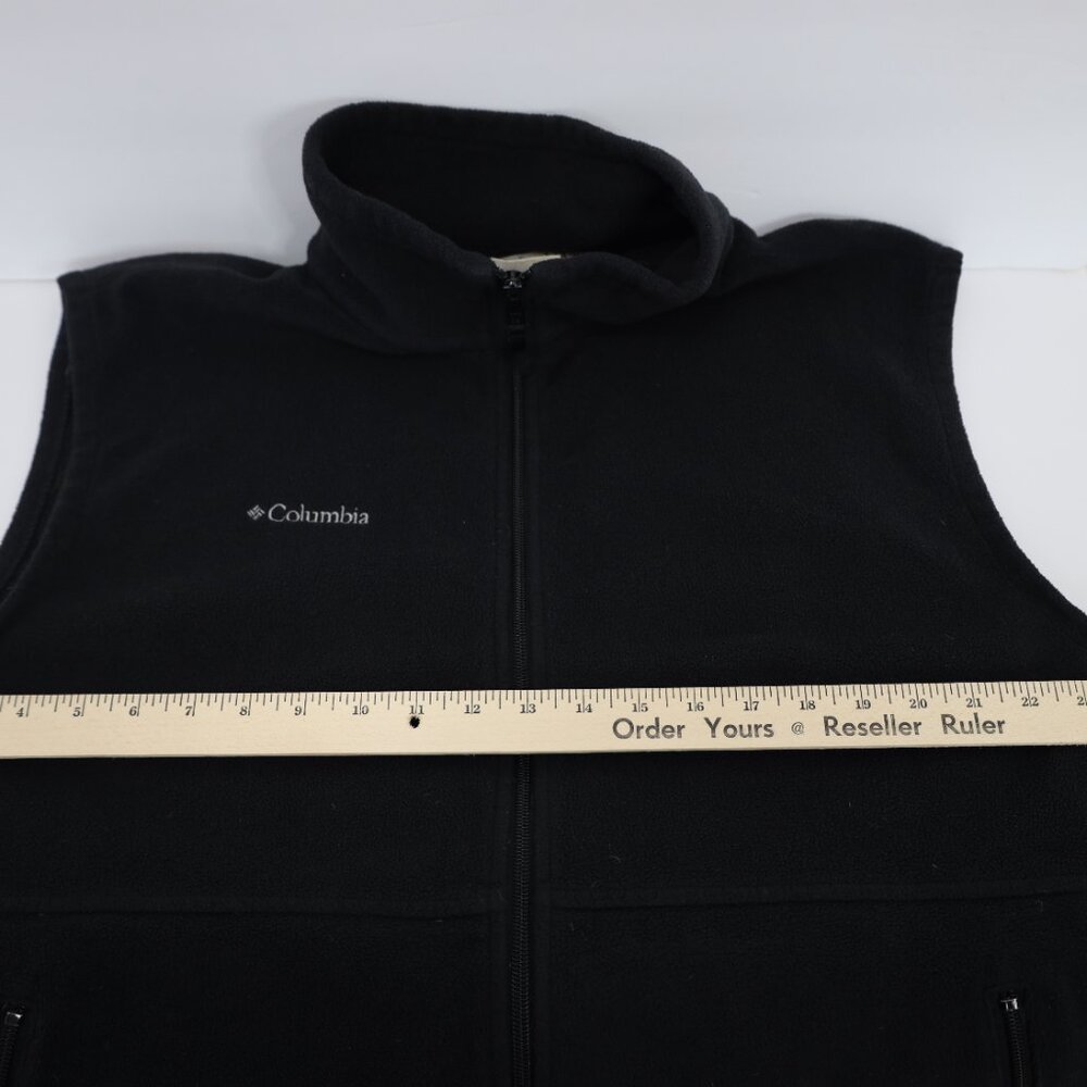 Columbia Cathedral Peak Vest Mens XL Black Fleece Sleeveless Mock Neck Full Zip - Picture 5 of 8